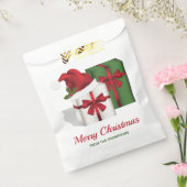 Witte en groene vakken met aangepaste tekst bedankzakje (Gezegeld)