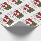 Witte en groene vakken met aangepaste tekst cadeaupapier (Hoek)