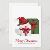 Witte en groene vakken met aangepaste tekst feestdagenkaart (Voorkant / Achterkant)