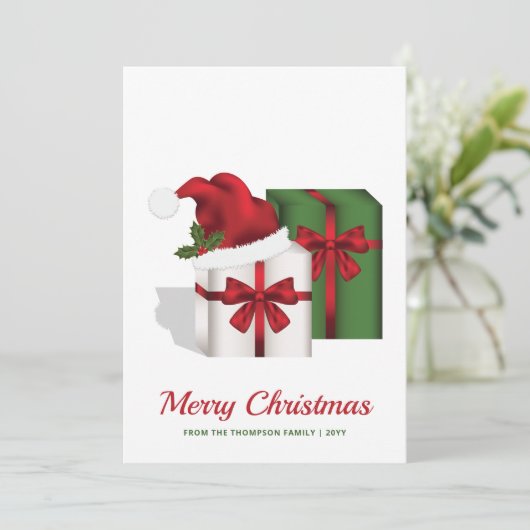 Witte en groene vakken met aangepaste tekst feestdagenkaart (Staand voorkant)