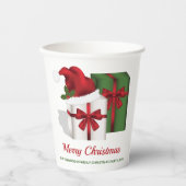 Witte en groene vakken met aangepaste tekst papieren bekers (Voorkant)