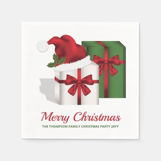 Witte en groene vakken met aangepaste tekst servet (Voorkant)