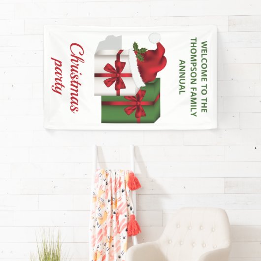 Witte en groene vakken met aangepaste tekst spandoek (Insitu)