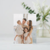 Witte en groene vrolijke kerstfoto feestdagenkaart (Staand voorkant)