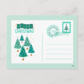 Witte en groene vrolijke kerstfoto feestdagenkaart (Achterkant)