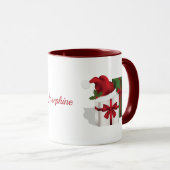 Witte en groene wasdozen met een aangepaste naam mok (Voorkant rechts)