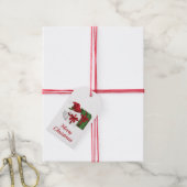 Witte en groene wasdozen met een kersthat cadeaulabel (Met Touw)