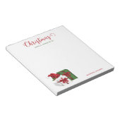 Witte en groene wasdozen met een kersthat notitieblok (Schuin)