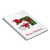 Witte en groene wasdozen met een kersthat notitieboek (Rechterzijde)