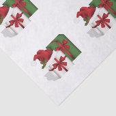 Witte en groene wasdozen met een kersthat tissuepapier (Detail)