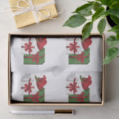 Witte en groene wasdozen met een kersthat tissuepapier (Geschenk)