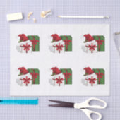 Witte en groene wasdozen met een kersthat tissuepapier (Craft)