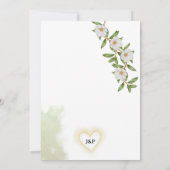 Witte en groene Waterverf Bloemen bruiloft Save The Date (Achterkant)