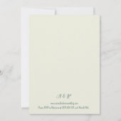 Witte en groene wilde bloemen geometrische bruilof kaart (Achterkant)