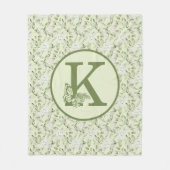 WITTE EN GROENMONOGRAM K FLEECE DEKEN (Voorkant)