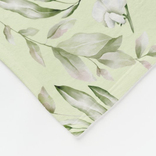 WITTE EN GROENMONOGRAM K FLEECE DEKEN (Hoek)