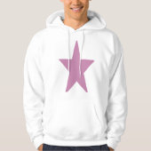 Witte en grote roze ster hoodies voor mannen (Voorkant)
