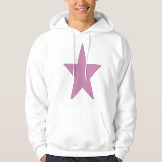 Witte en grote roze ster hoodies voor mannen (Voorkant)