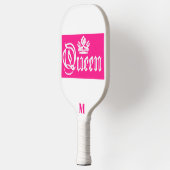 Witte en Heldere Roze Koningin Kroon Modern Monogr Pickleball Paddle (Links)