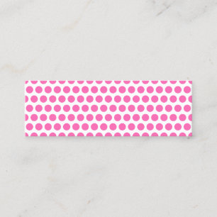 Witte en hete roze polka stippen mini visitekaartje
