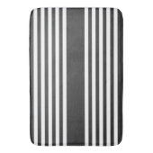 Witte en houtskool vijf strepen patroon badmat (Voorkant Verticaal)