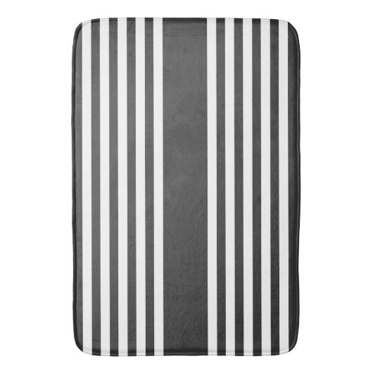 Witte en houtskool vijf strepen patroon badmat (Voorkant Verticaal)