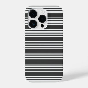 Witte en houtskool vijf strepen patroon iPhone 14 plus hoesje
