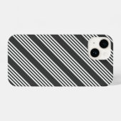 Witte en houtskool vijf strepen patroon iPhone hoesje (Achterkant horizontaal)
