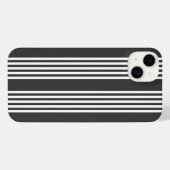 Witte en houtskool vijf strepen patroon iPhone hoesje (Achterkant horizontaal)