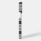 Witte en houtskool vijf strepen patroon iPhone hoesje (Rechterkant)