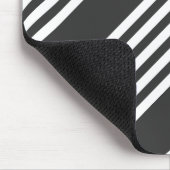 Witte en houtskool vijf strepen patroon muismat (Hoek)