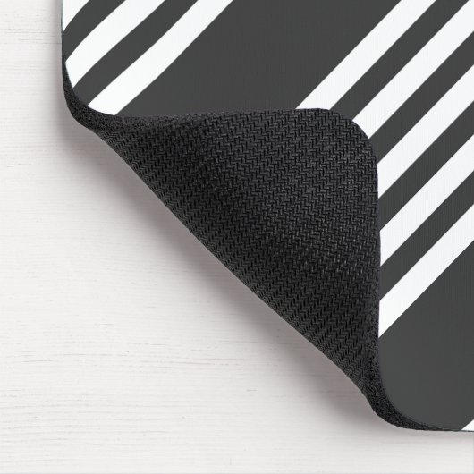Witte en houtskool vijf strepen patroon muismat (Hoek)