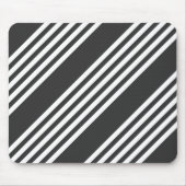 Witte en houtskool vijf strepen patroon muismat (Voorkant)