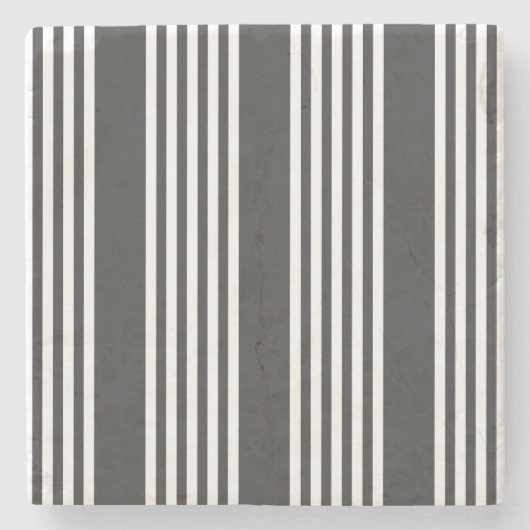 Witte en houtskool vijf strepen patroon stenen onderzetter (Voorkant)