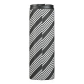 Witte en houtskool vijf strepen patroon thermosbeker (Achterkant)