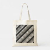 Witte en houtskool vijf strepen patroon tote bag (Achterkant)