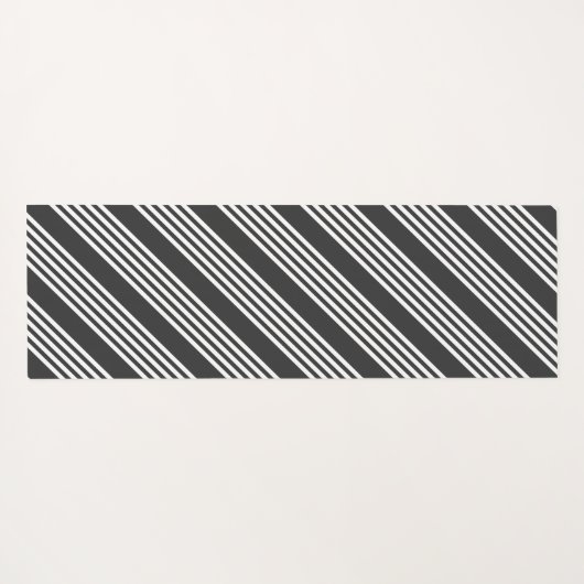 Witte en houtskool vijf strepen patroon yogamat (Achterkant (horizontaal))