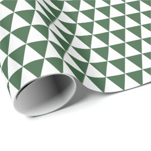 Witte en Hunter groene driehoeken Cadeaupapier
