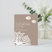 Witte en ivoren tropische vissen slaan de datum op aankondigingskaart (Staand voorkant)