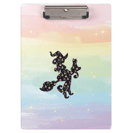 Witte en kat, Halloween Mood Klembord (Voorkant)