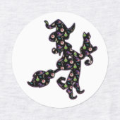 Witte en kat, Halloween Mood Labels (Design 1)