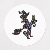 Witte en kat, Halloween Mood Labels (Design 1)