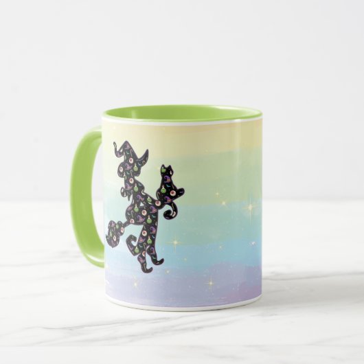 Witte en kat, Halloween Mood Mok (Voorkant links)