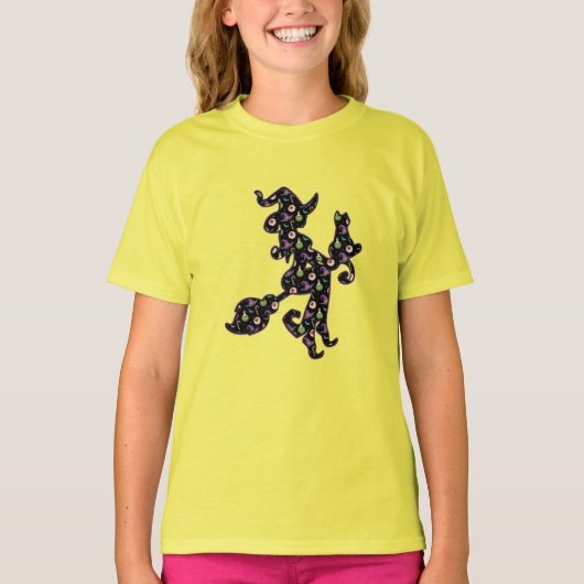 Witte en kat, Halloween Mood T-shirt (Voorkant)