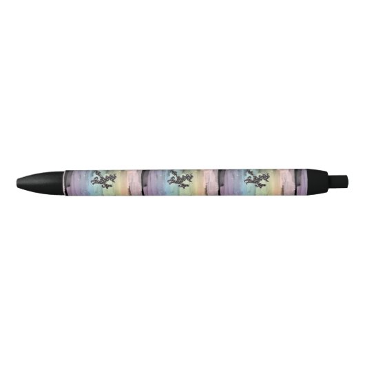 Witte en kat, Halloween Mood Zwarte Inkt Pen (Voorkant)