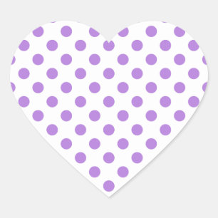 Witte en Lavender Polka Dots Hart Sticker