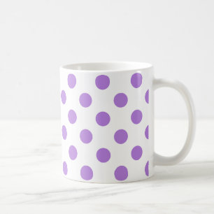 Witte en Lavender Polka Dots Koffiemok