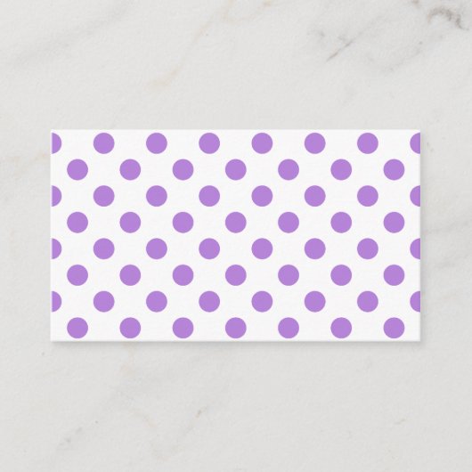 Witte en Lavender Polka Dots Visitekaartje (Voorkant)