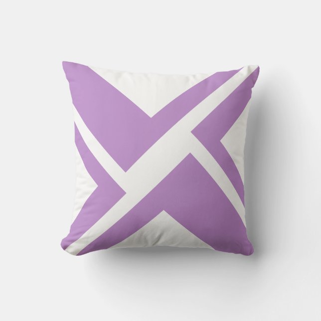 Witte en Lavender werpen kussen (Voorkant)