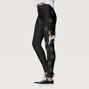 Witte en lichtbruine gladharige vossterriër Cute h Leggings